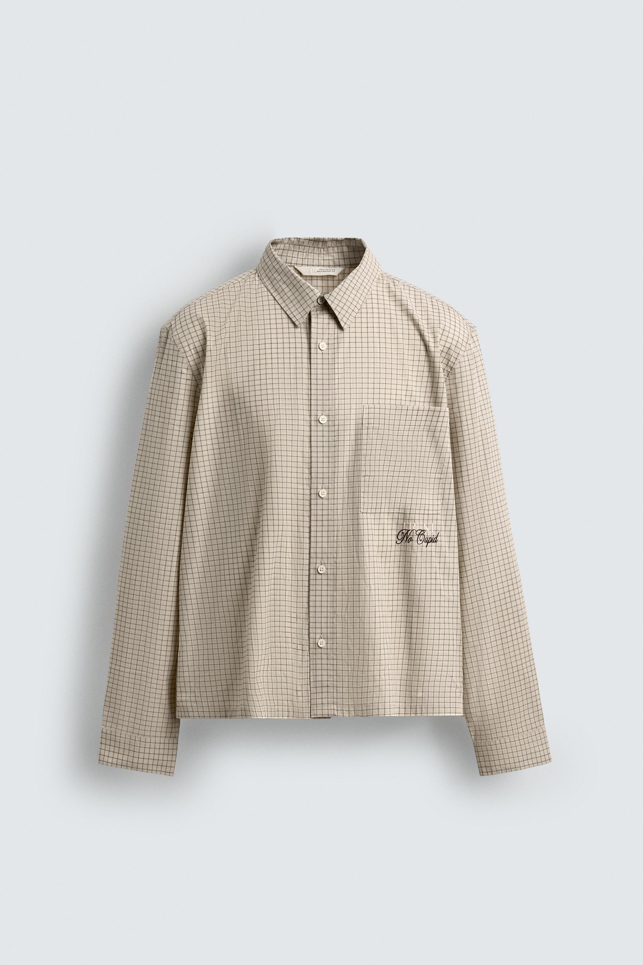 CHEMISE À CARREAUX IMPRIMÉ CUPIDON